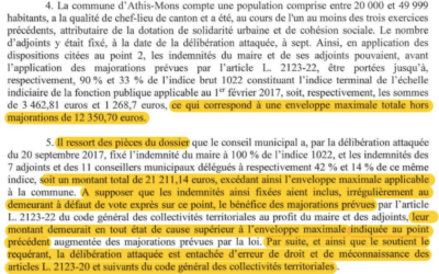 Jugement du Tribunal de Versailles concernant la délibération fixant le montant des indemnités d’élus d’Athis-Mons